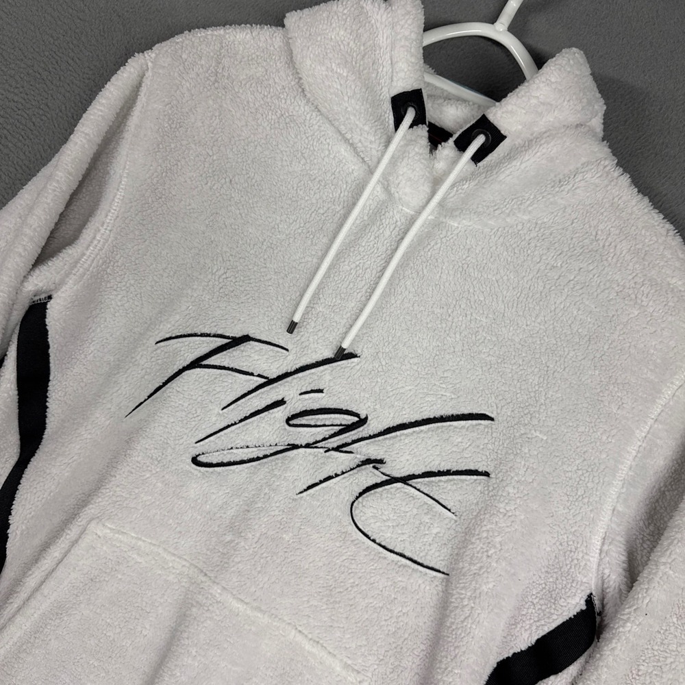 Air Jordan Hoodie Mens Medium White Wings of Flight Sherpa Fleece Pullover